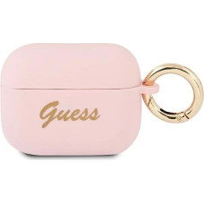 Guess GUAPSSSI AirPods Pro cover pink/pink Silicone Vintage Script