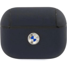 BMW BMAPSSLNA AirPods Pro cover granatowy/navy Geniune Leather Silver Logo