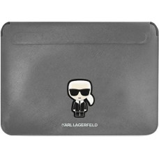 Karl Lagerfeld Saffiano Ikonik Karl case for a 16" laptop - silver