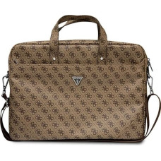 Guess Saffiano 4G Triangle Logo bag for a 16'' laptop - brown