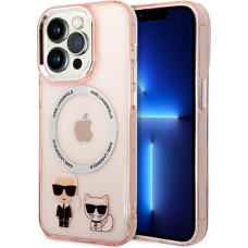 Karl Lagerfeld KLHMP14LHKCP iPhone 14 Pro 6.1" hardcase pink/pink Karl & Choupette Aluminum Magsafe