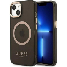 Guess Gold Outline Translucent MagSafe case for iPhone 13 - black