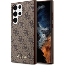 Guess GUHCS23LG4GFBR S23 Ultra S918 brown/brown hard case 4G Metal Gold Logo