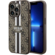 Guess GUHMP14XP4RPSW iPhone 14 Pro Max 6.7" brown/brown hardcase 4G Printed Stripes MagSafe