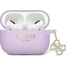 Guess GUAP2LECG4U case for AirPods Pro 2 cover - purple Liquid Silicone Glitter Triangle Charm