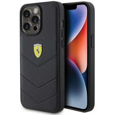 Ferrari Quilted Metal Logo case for iPhone 15 Pro Max - black