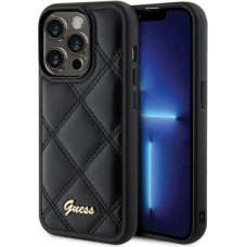 Guess Quilted Metal Logo case for iPhone 15 Pro - black