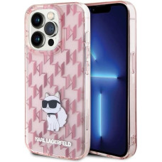 Karl Lagerfeld Monogram Choupette case for iPhone 15 Pro Max - pink