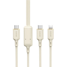 Dudao L7SF 2in1 cable USB-C - USB-C / Lightning 100W 1.2m - beige