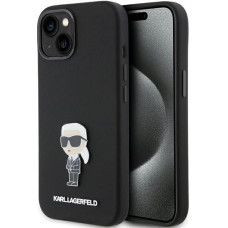 Karl Lagerfeld Silicone Ikonik Metal Pin case for iPhone 15 - black