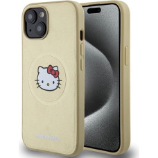 Hello Kitty Leather Kitty Head MagSafe case for iPhone 15 - gold