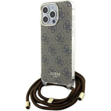 Guess Crossbody Cord 4G Print case for iPhone 15 Pro - brown