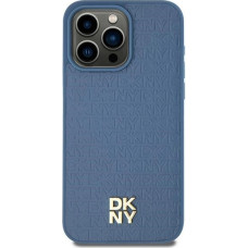 Dkny Leather Pattern Metal Logo MagSafe Case for iPhone 15/14/13 - Blue