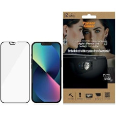 Panzerglass E2E Microfracture Antibacterial Glass with Swarovsky Crystal Camera Cover for iPhone 13/13 Pro - With Black Frame