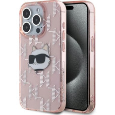 Karl Lagerfeld IML Choupette Head & Monogram case for iPhone 15 Pro Max - pink