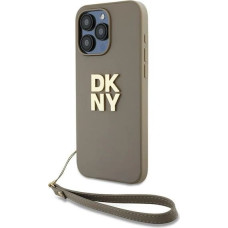 Dkny Wrist Strap Stock Logo case for iPhone 15 Pro Max - beige