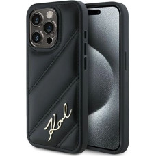 Karl Lagerfeld Diagonal Quilted Script case for iPhone 14 Pro Max - black