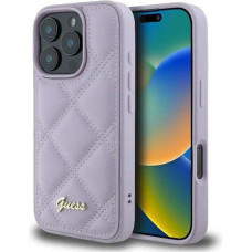 Guess Quilted Metal Logo case for iPhone 16 Pro - light purple