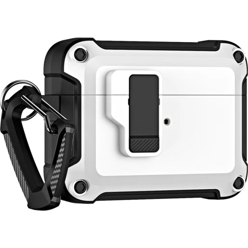 Hurtel Airpods 4 Pro Armor Case with Carabiner - White