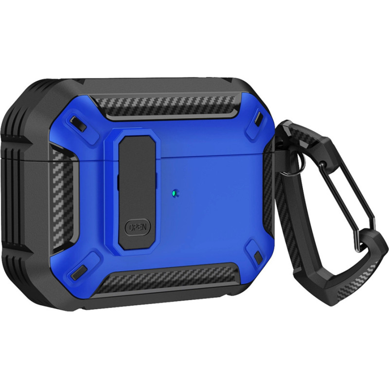 Hurtel Airpods 4 Armor Case with Carabiner - Blue