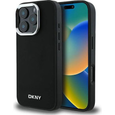 Dkny Plain Silver Logo MagSafe iPhone 16 Pro Case - Black