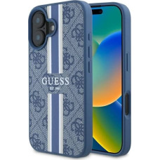 Guess 4G Printed Stripes MagSafe case for iPhone 16 - blue