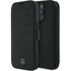 Mercedes MB Waves Leather Case for iPhone 16 Pro Max - Black