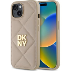 Dkny Quilted Stack Logo iPhone 15 Case - Beige