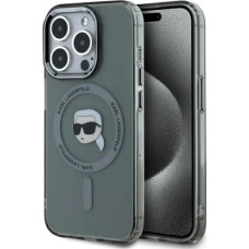 Karl Lagerfeld KLHMP15XHLSKIK iPhone 15 Pro Max 6.7" black/black hardcase IML Metal Karl Head MagSafe