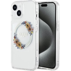 Guess Etui Guess IML Flowers Wreatch MagSafe na iPhone 15 / 14 / 13 - przezroczyste