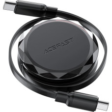 Acefast C13-03 USB-C - USB-C 60W Cable Retractable - Black