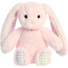 Aurora Plush AURORA Rainbow Gingham Bunnies Plīša rozā trusis, 18 cm