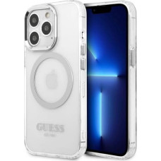 Guess GUHMP13XHTRMS iPhone 13 Pro Max 6.7" silver/silver hard case Metal Outline Magsafe