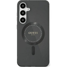 Guess Etui Guess Rhinestones Printed Classic Logo MagSafe Samsung Galaxy S25 czarny