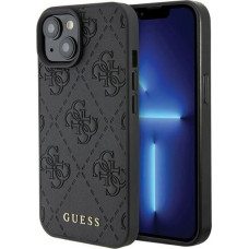 Guess Leather 4G Stamped case for iPhone 15 - black