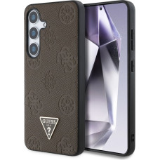 Guess Grained Hot Stamp Peony Pattern Triangle Logo MagSafe Case for Samsung Galaxy S25 - Brown