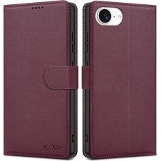 Tech-Protect Wallet Case for iPhone 16e - Burgundy