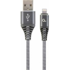 Gembird 8-pin Male - USB Male Premium Cotton Braided Space Grey 2m