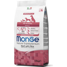 Monge ALL BREEDS Adult Monoprotein Beef with Rice 2,5 kg - barība suņiem