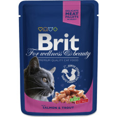 Brit Premium Cat Pouch Salmon & Trout 100 g konservi kaķiem