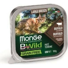 Monge BWILD Cat Large Breed buffalo with vegetables 100 g  - konservi kaķiem