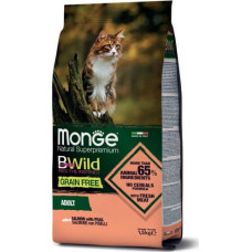 Monge BWILD CAT Grain Free ADULT Salmon with Peas 1,5 kg - barība kakiem