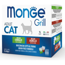 Monge Grill Multipacks Adult Rabbit, Lamb 12x85 g - konservi kaķiem