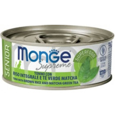 Monge Supreme Tuna with Brown rice&Matcha Green Tea Senior 80 g - konservi kaķiem