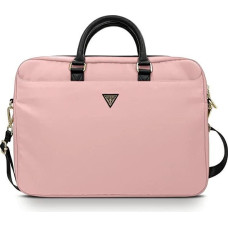 Guess Nylon Triangle Logo bag for a 16" laptop - pink