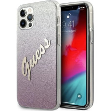 Guess GUHCP12LPCUGLSPI iPhone 12 Pro Max 6.7" pink/pink hardcase Glitter Gradient Script