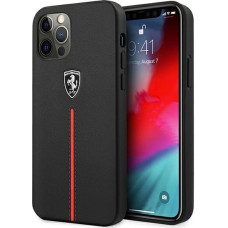 Ferrari FEOMSHCP12LBK iPhone 12 Pro Max black/black hardcase Off Track Leather Nylon Stripe