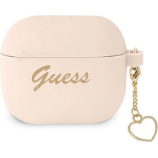 Guess GUA3LSCHSP AirPods 3 cover pink/pink Silicone Charm Heart Collection