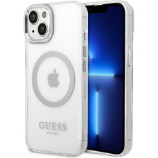 Guess GUHMP14MHTRMS iPhone 14 Plus 6.7" silver/silver hard case Metal Outline Magsafe