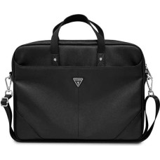 Guess Saffiano Triangle Logo bag for a 16'' laptop - black